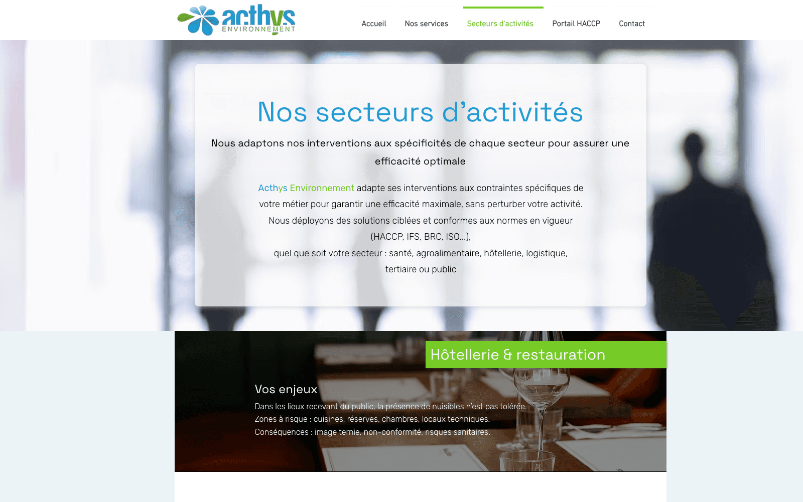 Capture du site Acthys Environnement