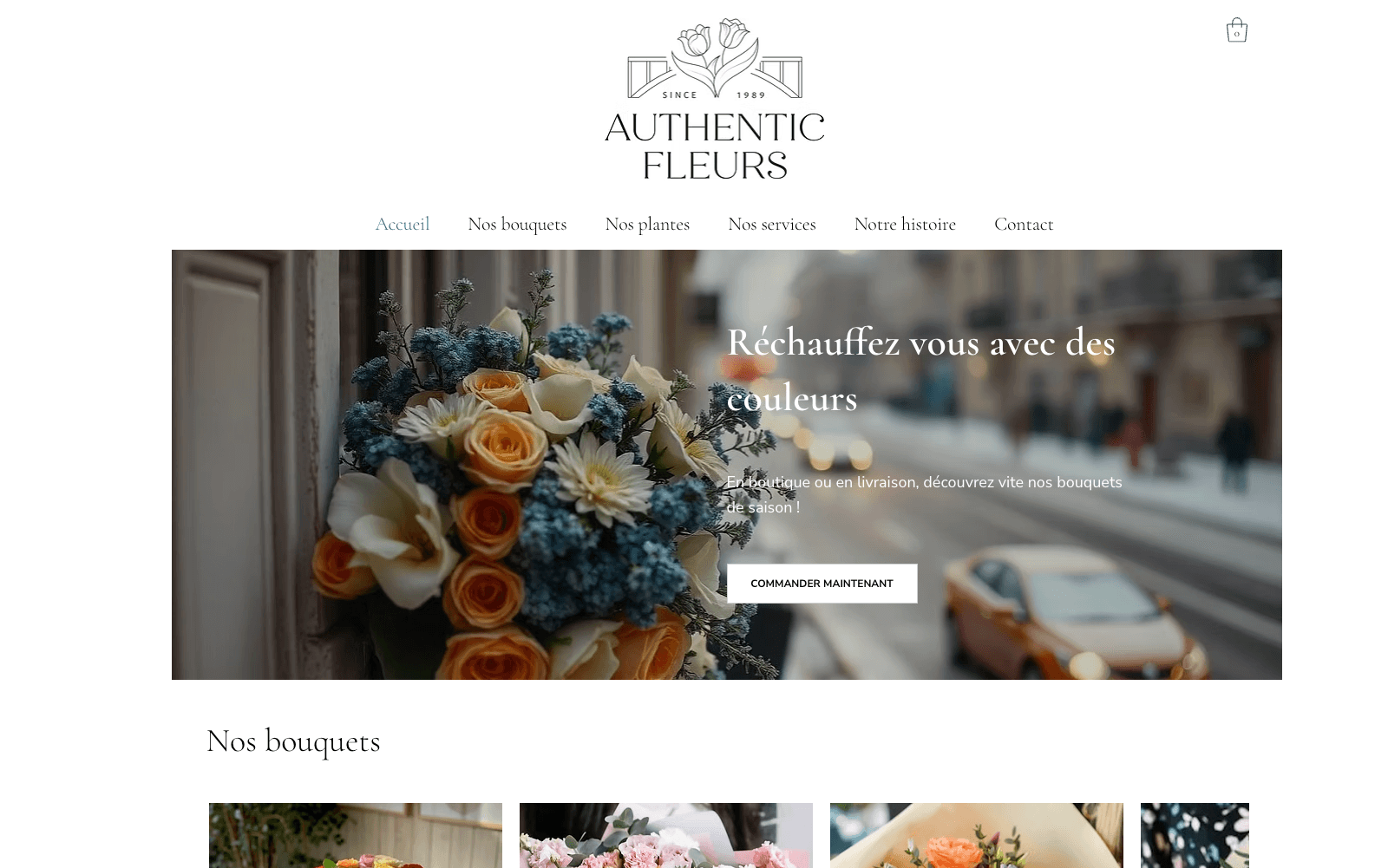 Capture du site Authentic Fleurs